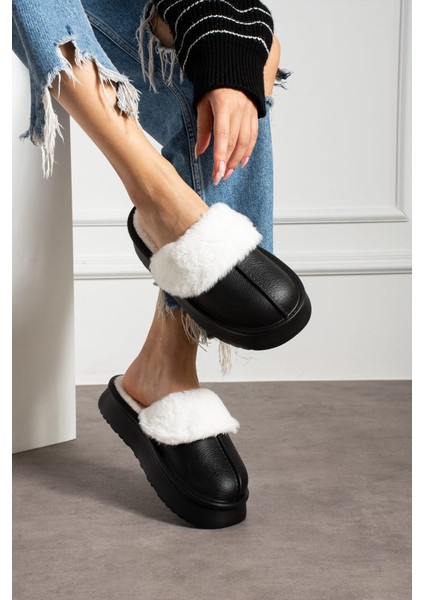 Mat Içi Kürklü Düz Taban Kadın Ev Terliği