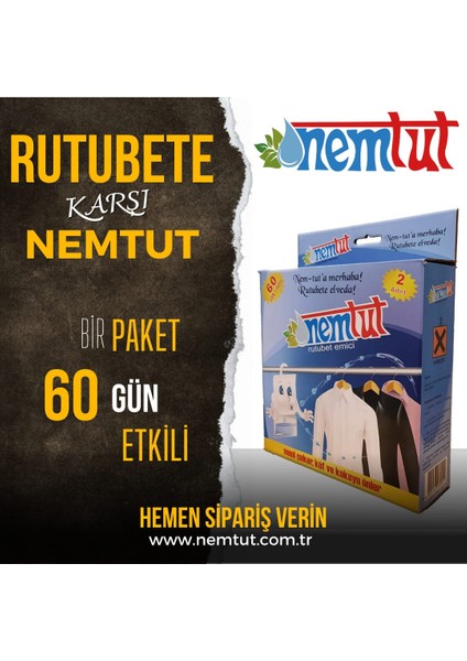 Nem Tutucu Giderici Rutubet Emici Kötü Koku Giderici Küf ve Korozyon Önleyici 1 Kutu 2 Paket 1 kg