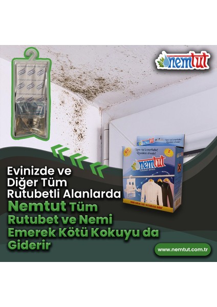 Nem Tutucu Giderici Rutubet Emici Kötü Koku Giderici Küf ve Korozyon Önleyici 2 Kutu 4 Paket 2 kg