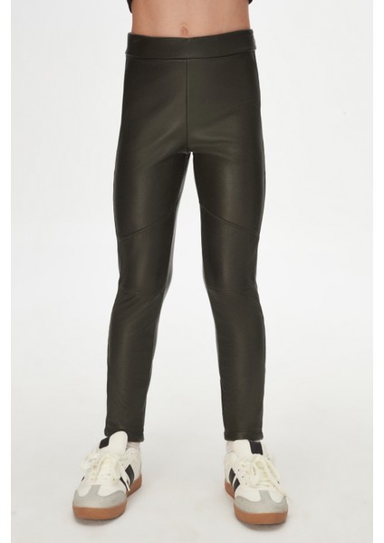 Deniz Yeşili Kız Çocuk Kışlık Deri Pantalon fiyatları