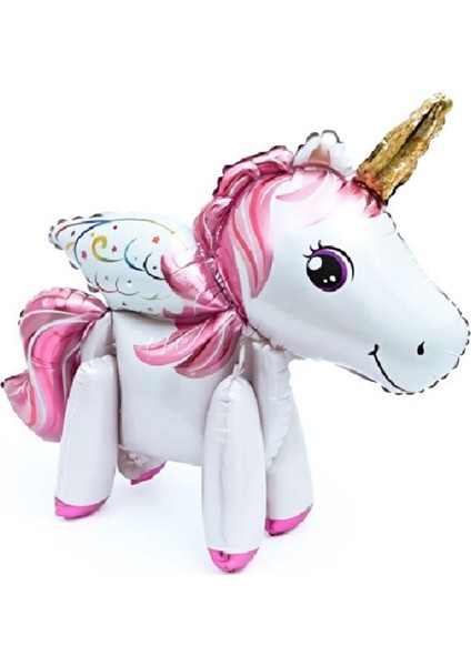 Pembe Rüya Unikornlu Gökkuşağı Temalı Balon Zinciri Doğum Günü Parti Kutlama Seti modelleri