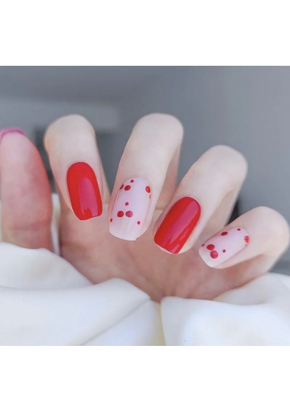 Cherry Lady Nail Art Jel Tırnaklar, 20 Adet (2 Kullanım)