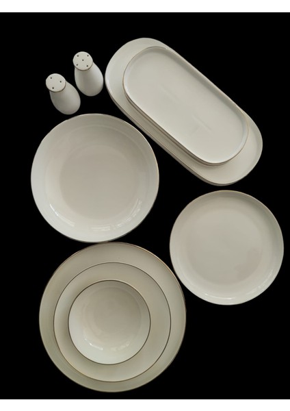 New Bone Porselen Gold Yaldızlı 30 Parça Yemek Takımı FK.118