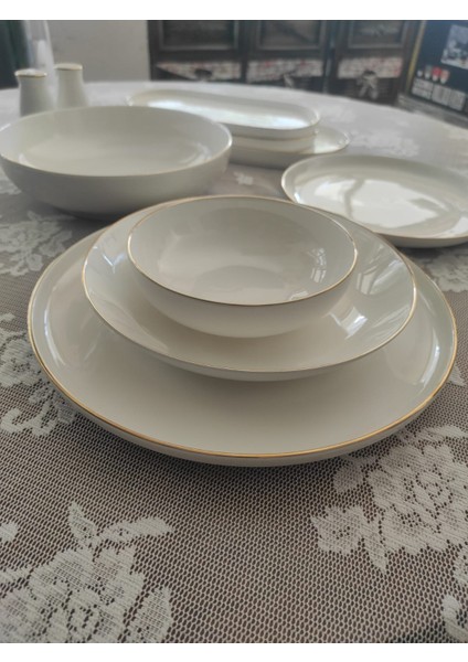 New Bone Porselen Gold Yaldızlı 30 Parça Yemek Takımı FK.118