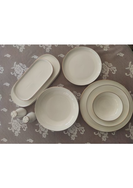 New Bone Porselen Gold Yaldızlı 30 Parça Yemek Takımı FK.118