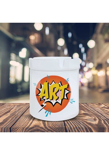Art Yazılı Küllük Pop Art Baskılı Kül Tablası K-113