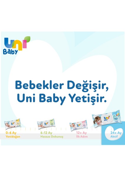 Uni Baby Aktif Bebek 3 lü Islak Mendil 24+ Ay 3x52 Adet