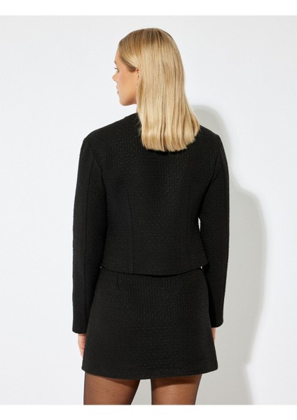 Kapaklı Çift Cep Detaylı Fiyonklu Düğmeli Slim Fit Tüvit Shacket 5WAL60165IW fırsatları