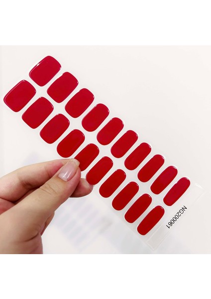 Basic Red Jel Tırnak, 20 Adet (2 Kullanım)