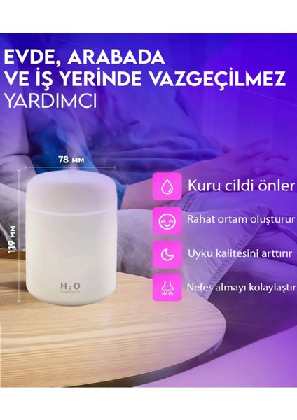 Ultrasonik Hava Nemlendirici + 2 Flitreli Hediyeli + 1 Koku Hediyeli Gece Lambası,koku Dağıtıcı