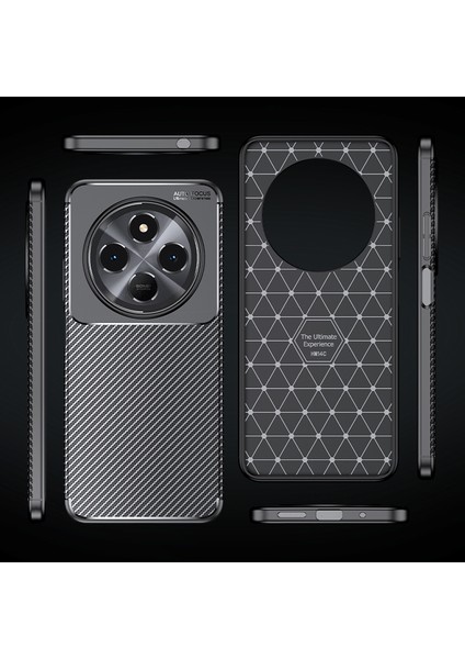 Xiaomi Redmi 14C Kılıf Kamera Korumalı Auto Focus Karbon Fiber Arka Kapak + Ekran Koruyucu