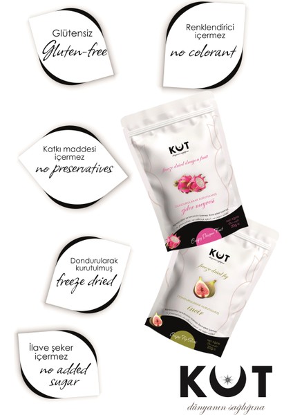 Dondurularak Kurutulmuş Meyve Paketi (Freeze Dried) 3 x muz + 1 x ejder Meyvesi