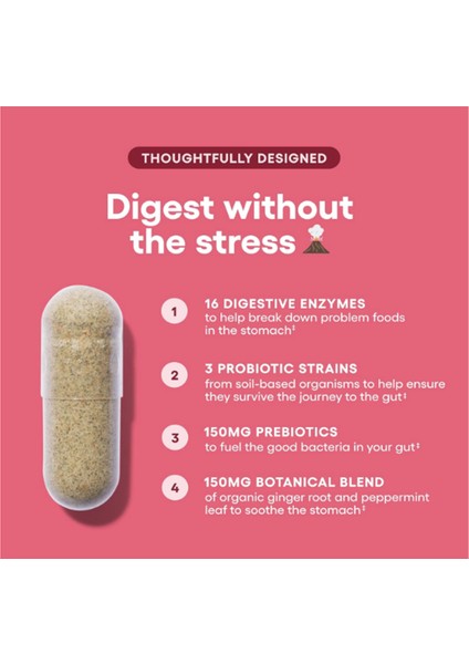 Physician's Choıce Digestive Enzymes - Multi Enzymes, Organic Prebiotics & Gut Health - Meal Time Discomfort Relief & Bloating - Dual Action Approach - 60 Capsul