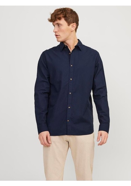 Jjesummer Lınen Blend Shırt Ls Sn Navy fiyatları
