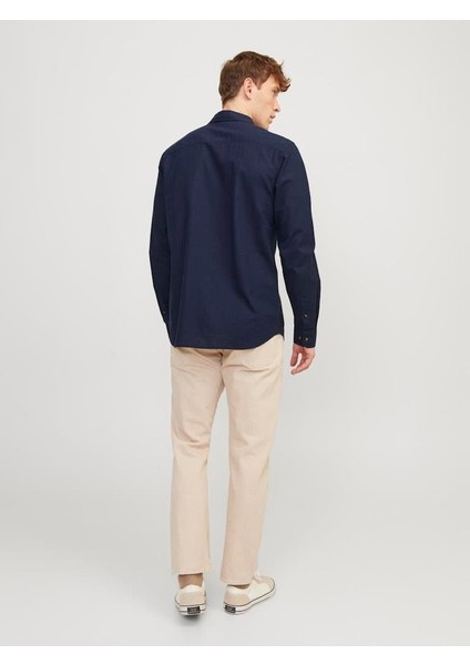 Jjesummer Lınen Blend Shırt Ls Sn Navy modelleri