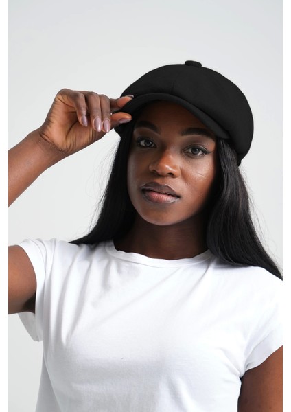 Unisex Kaşe Kasket | Siyah Kaşe Kasket Şapka