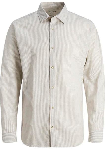 Jjesummer Lınen Blend Shırt Ls Sn Crockery