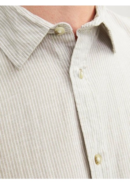 Jjesummer Lınen Blend Shırt Ls Sn Crockery