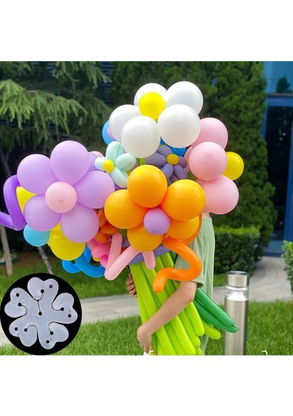 20'li Balon Çiçek Yapma Aparatı - Parti ve Etkinlikler Için Dekoratif Balon Çiçek Bağlantı Aparatı