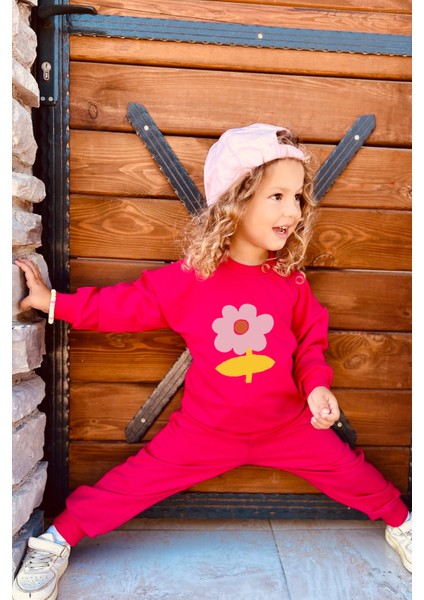 Mevsimlik Kız Bebek Çiçek Baskılı Bebek Eşofman Takımı