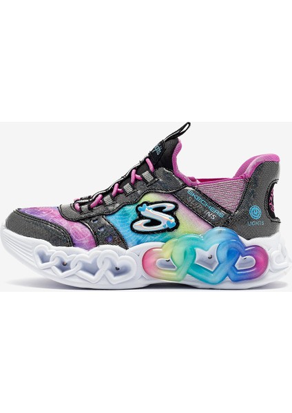 Infinite Heart Lights - Eternal Shimmer Büyük Kız Çocuk Siyah Işıklı Spor Ayakkabı 303755L Bkmt