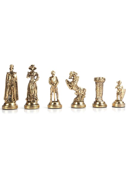 Gifthome Orta Boy Metal Ingiliz Satranç Takımı Parlak ve Mermer Desenli Sandıklı Mdf TAHTASI(36X36X6 Cm.)