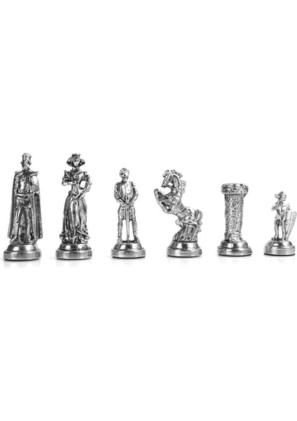 Gifthome Orta Boy Metal Ingiliz Satranç Takımı Parlak ve Mermer Desenli Sandıklı Mdf TAHTASI(36X36X6 Cm.)