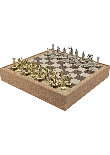 Gifthome Orta Boy Metal Roma Imparatorluğu Satranç Takımı Parlak ve Rustik Desenli Sandıklı Mdf TAHTASI(36X36X6 Cm.) fiyatları