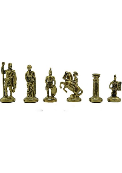 Gifthome Orta Boy Metal Roma Imparatorluğu Satranç Takımı Parlak ve Rustik Desenli Sandıklı Mdf TAHTASI(36X36X6 Cm.) modelleri