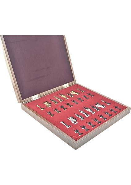 Gifthome Orta Boy Metal Roma Imparatorluğu Satranç Takımı Parlak ve Rustik Desenli Sandıklı Mdf TAHTASI(36X36X6 Cm.) indirimleri