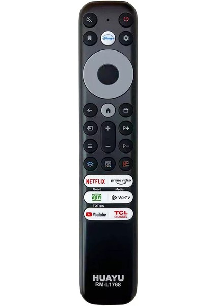 Tcl RM-L1768 Ses Komutsuz - Tcl RC902V Rmr1 Netflix-Prime Video-Guard-Media-Youtube Tuşlu LCD LED Tv Kumandası (4434)