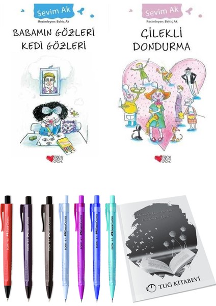 Çilekli Dondurma ve Babamın Gözleri Kedi Gözleri 2li Set