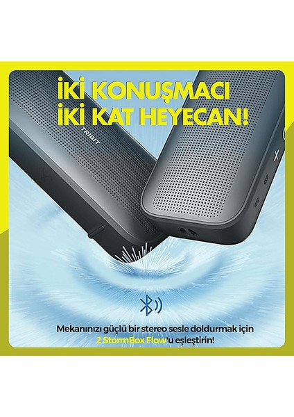 Trıbıt Stormbox Flow 25W 30 Saat Oynatma Süresi IP67 Su Geçirmez Powerbank Özellikli Taşınabilir Bluetooth Hoparlör