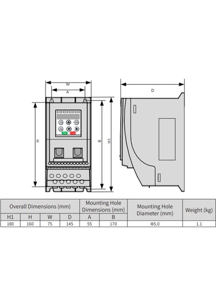MD200S0.75B-Int MD200-0.75 Kw / 220V Ac Motor Sürücü