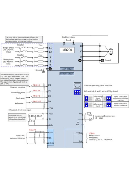 MD200T2.2B-Int MD200-2.2 Kw / 380V Ac Motor Sürücü