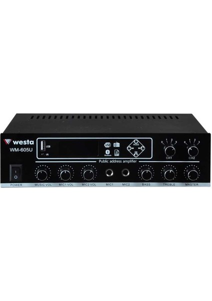 WM-605U - 2 Bölgeli 100W/100V Mixer Amfi