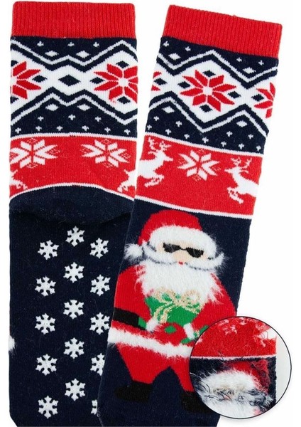 Noel Baba Desenli Havlu Çocuk Çorap ONL-02268