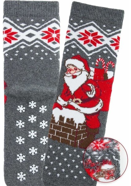 Noel Baba Desenli Havlu Çocuk Çorap ONL-02268