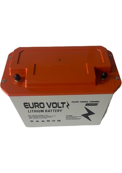 Eurovolt-Lifepo4 Akü 12.8V 100AH Lityum Akü