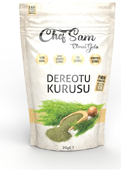 Chef Sam Dere Otu Kurusu Hijyenik Fırın Kurutma 100 gr