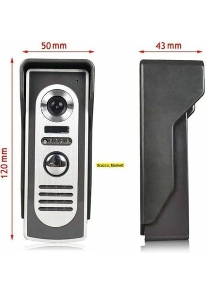 7 Inç Görüntülü Diafon Sistemi (Tek Daire Için + Renkli + Sesli Konuşma + Kapıyı Açma)