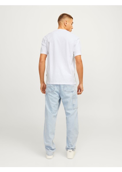 Jack&jones 12262662 Jorportland Block Brandıng Ss Cn Ln Erkek T-Shirt Beyaz modelleri