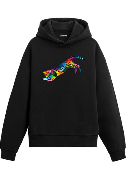 Atlayış Kedi Tasarımı Doğum Günü Hediyesi Hoodie Sweatshirt Kapşonlu