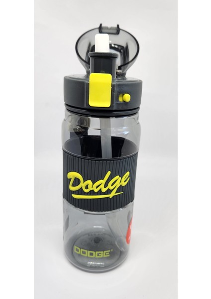 DL 24637 670 ml Pipetli Pipetsiz Tritan Siyah Şeffaf Matara Taşıma Aparatlı