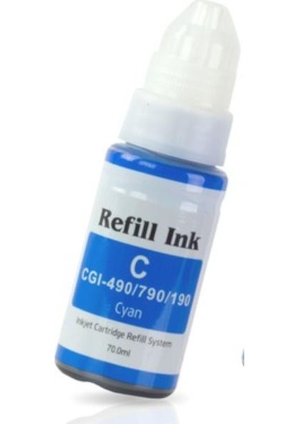 Canon Uyumlu GI-490C,GI-590C Mavi Mürekkep 70ML./SISE