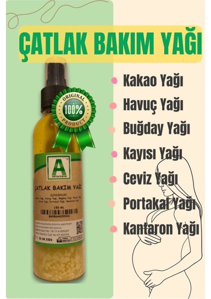 Doğal Çatlak Bakım Yağı 150ML Hamileler Için Hamilelere Uygun