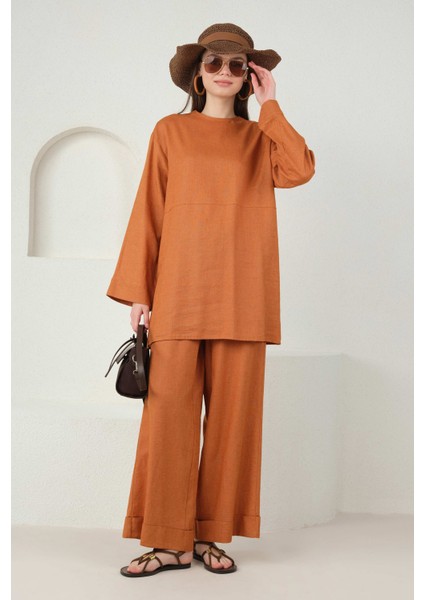 Keten Basic Tunik Papaya