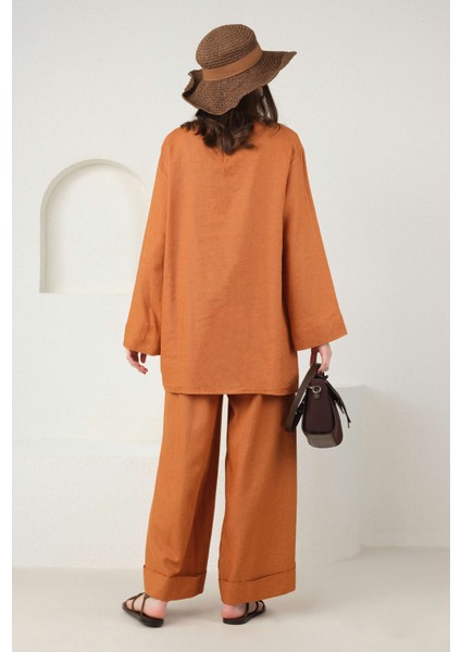 Keten Basic Tunik Papaya modelleri
