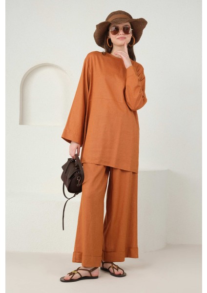 Keten Basic Tunik Papaya fırsatları