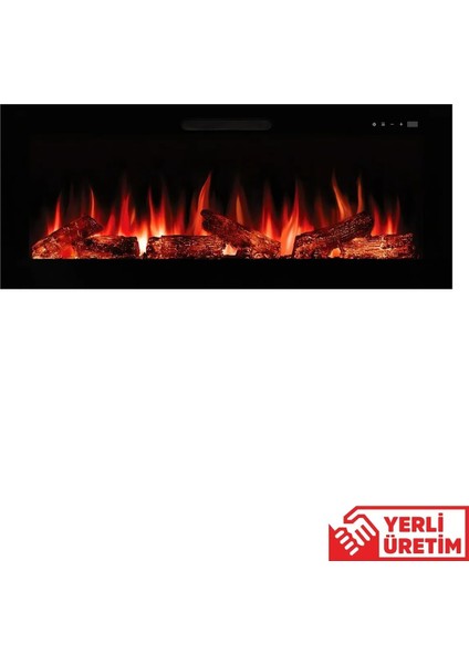 Masta 100 Cam Çerçeveli Elektrikli Şömine - Isıtıcısız, Sınırsız Renkli (Rgb), Kumandalı